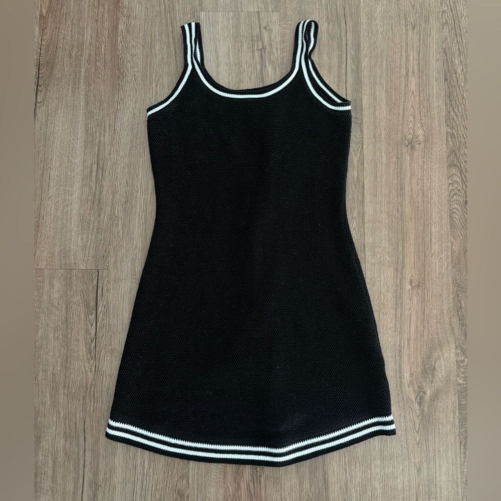 Black and White Knit Sweater Dress